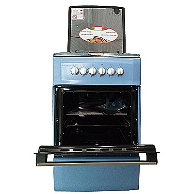 A-GENERAL Cuisinière à gaz -4 foyers- couleur bleue - Dimensions 60cmX60cm -12mois de garantie