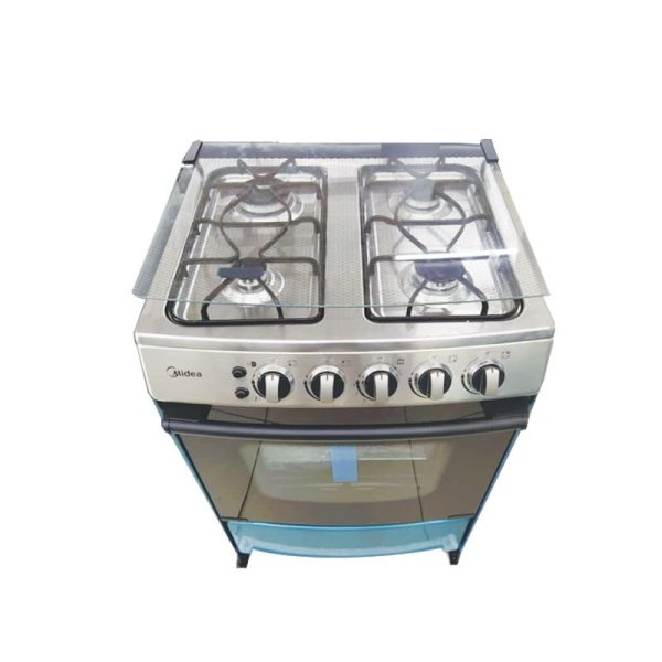 MIDEA-60x60cm-Cuisinière à Gaz 4foyers - 100% Inox - Allumage Automatique- Neuf - 1an Garantie