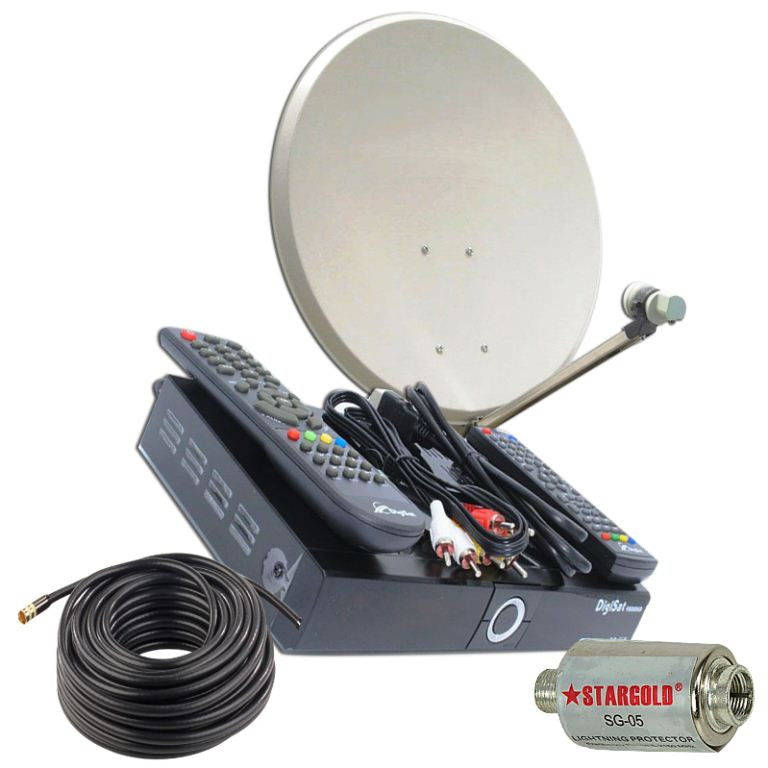 DIGISAT 9800 Kit Complet - 1Parabole - 1Décodeur Digisat - 1Câble - Zero abonnement - plus de 80 chaines