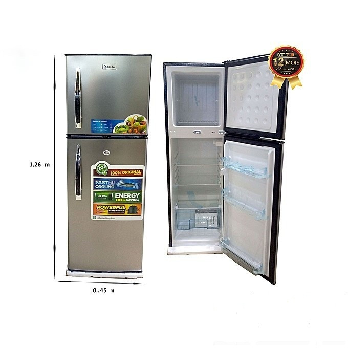 DELTA -150L-Réfrigérateur Combiné Double Portes DRF150 -Neuf 1 An Garantie