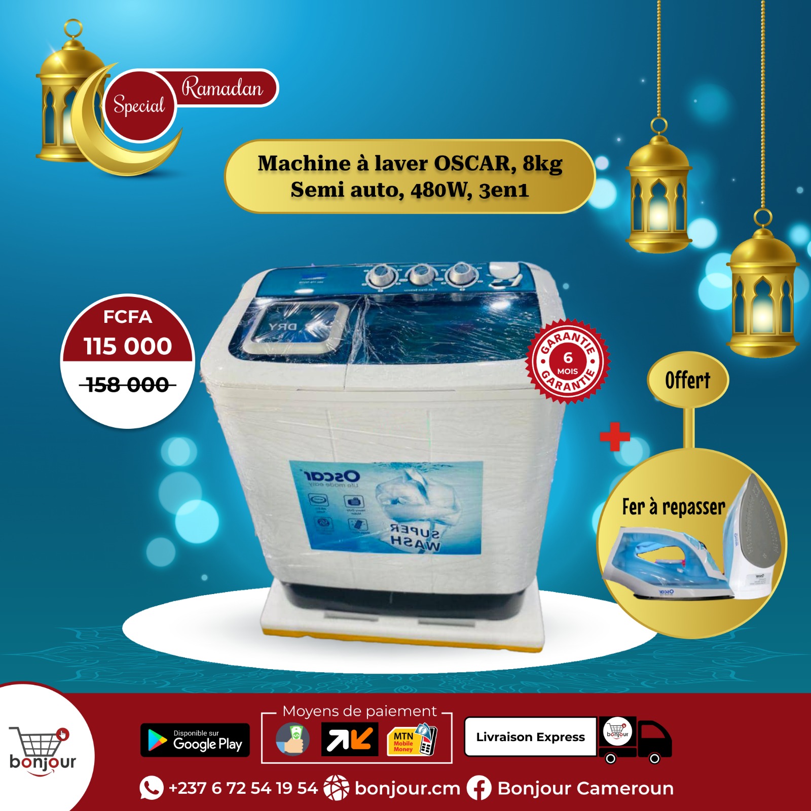 MIDEA 10Kg Machine à laver MTE100-P110 - Semi-automatique - Neuf 12mois de  garantie - Bonjour Cameroun