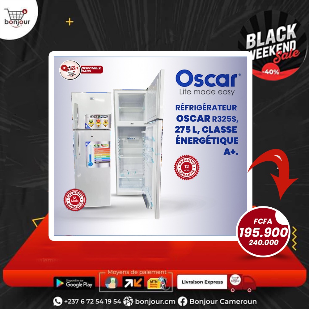 Refrigerateur Oscar R325S 275L, Classe energetique A+