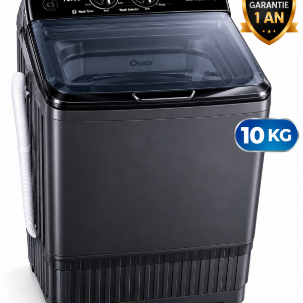 Machine à Laver Semi-Automatique Oscar 10KG – 1 Bac – Garantie 1 An
